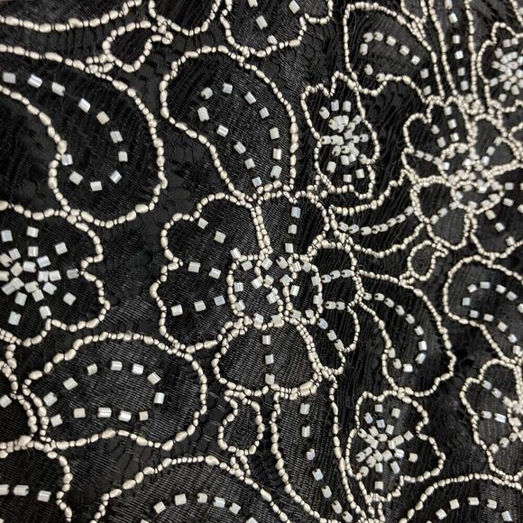 Carmen Marc Valvo 4 S Black White Beaded Pants Cropped Slim 1990s VTG Evening - Picture 6 of 7